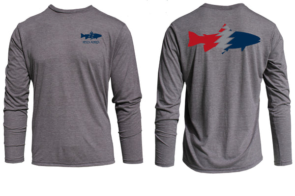 AFTCO Lo Tide LS T-Shirt / Graphite Heather / XL  Fishing t shirts, Long  sleeve tshirt men, Fishing shirts